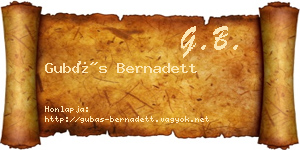 Gubás Bernadett névjegykártya