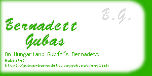 bernadett gubas business card